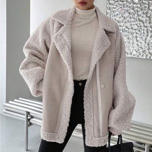 DAZY Raglan Sleeve Zip Up Teddy Coat